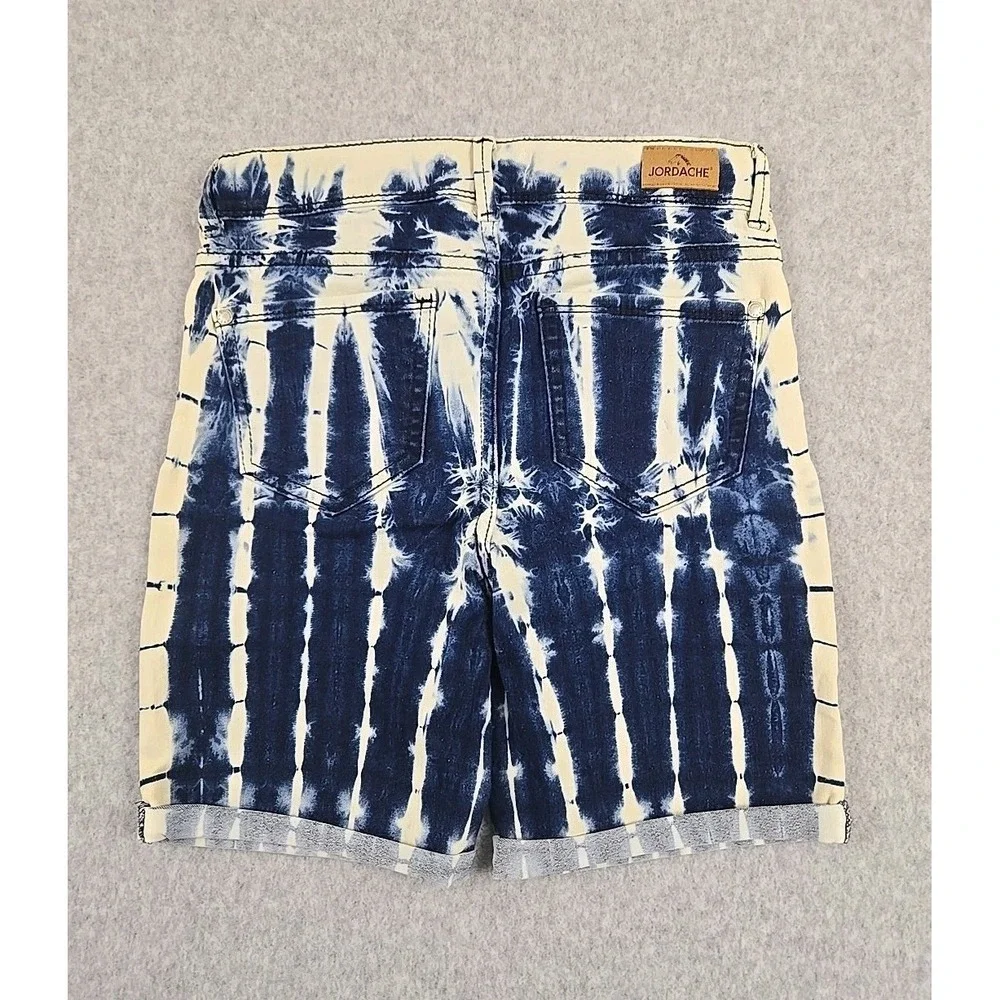 Jordache Jean Shorts Girls Size 8 Mid Rise Denim Tie Wash Bermuda Jeans NWT